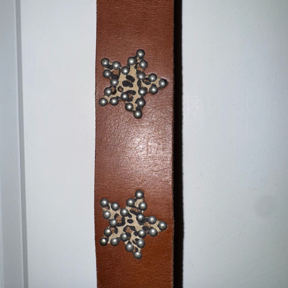 Free People Brown Leather Belt with Silver Buckle